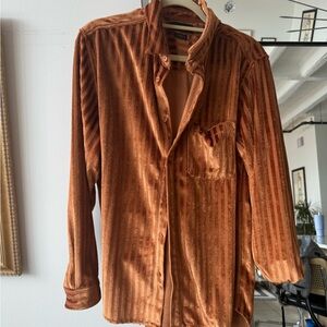 Urban Outfitters Velour Button-Down Shirt